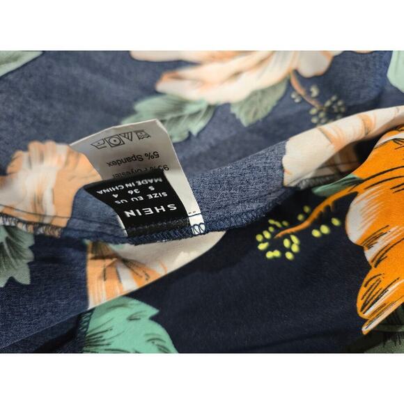 SHEIN vacation Tropical Print Bardot Wrap Maxi Dress Small - Picture 6 of 10